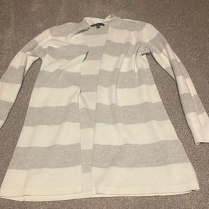 Like new. White and gray stripe cardigan. Medium